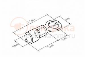термоус. наконечник-кольцо D-4,3мм/0,5/1,5мм2