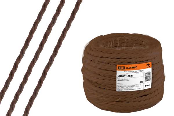 ретро 2х1,5 корич провод