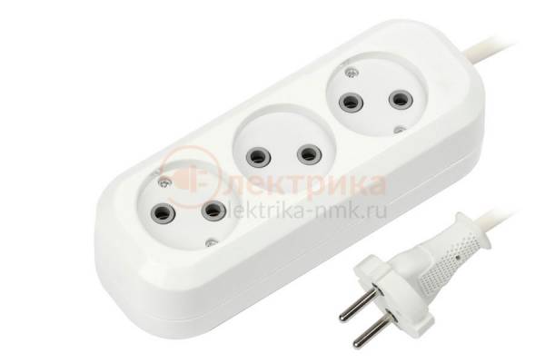 3гн.  2м б/з  удлинитель (ПВС 2х0.75)  10А UNIVersal