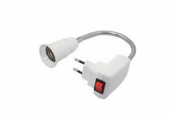 переходник-удлинитель Е27- вилка с выкл. 300мм