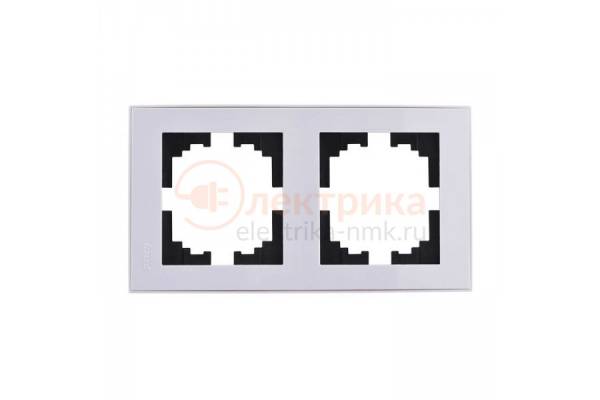 рамка 2-я гориз. бел/хром RAIN LEZARD