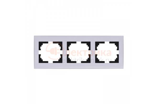 рамка 3-я гориз. бел/хром RAIN LEZARD