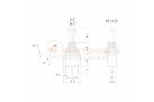 тумблер 250V 3А (3c) ON-OFF-ON однополюсный Micro