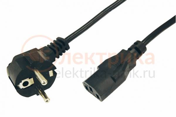 шнур сетевой 3х0,75 комп. разъем 1,8м черн