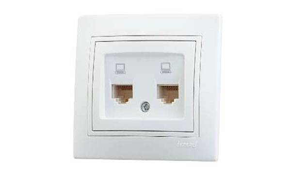 розетка 2 КОМП бел. 01-0202-141 Lezard