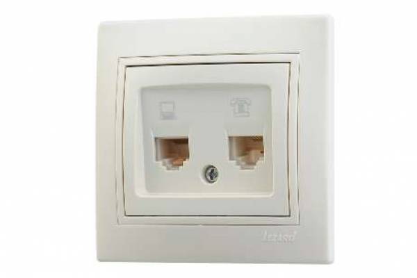 розетка TF+КОМП крем 01-0303-143 Lezard