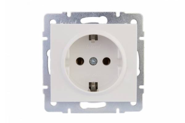 розетка 1-м с/з 16А мех белый RAIN LEZARD