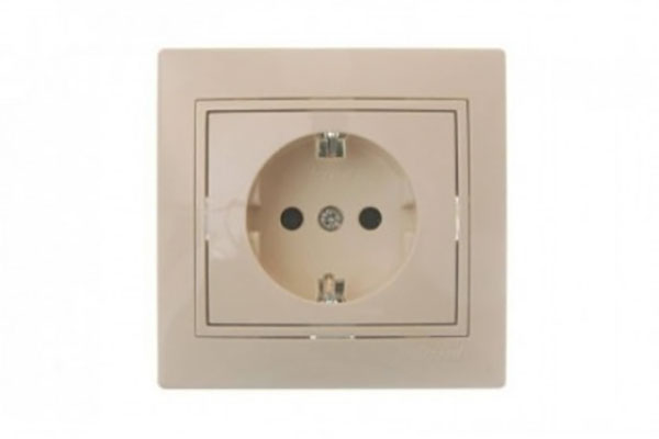 розетка с/з 16А механизм крем Lezard RAIN