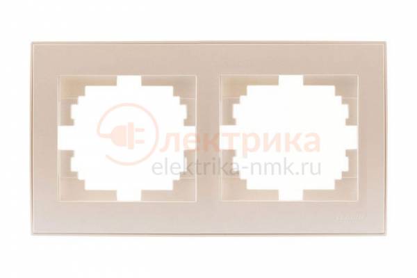 рамка 2 гориз. крем с бок. вставкой RAIN Lezard