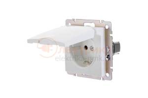 Werkel бел. розетка с/з с крышкой шторк 16А