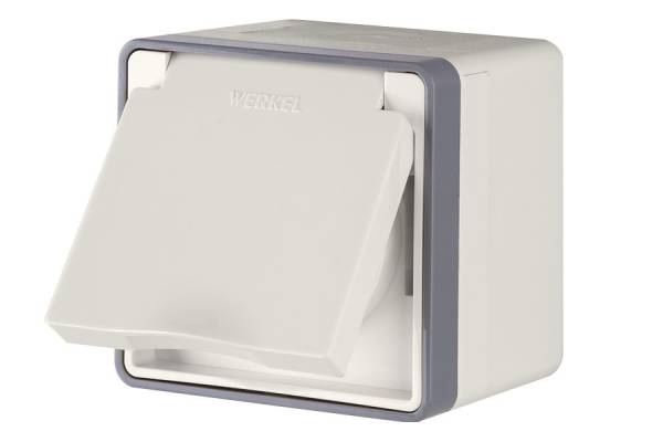 Werkel накл. крем розетка с/з 16А крышка/шторки