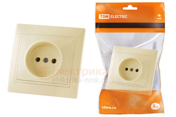 розетка б/з 10А крем ТАЙМЫР TDM