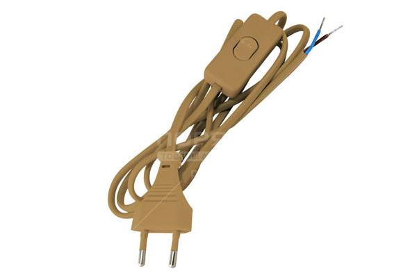 шнур д/бра с выкл. 1,9м золото Feron