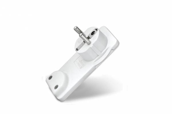 вилка с/з 16А невидимка белая