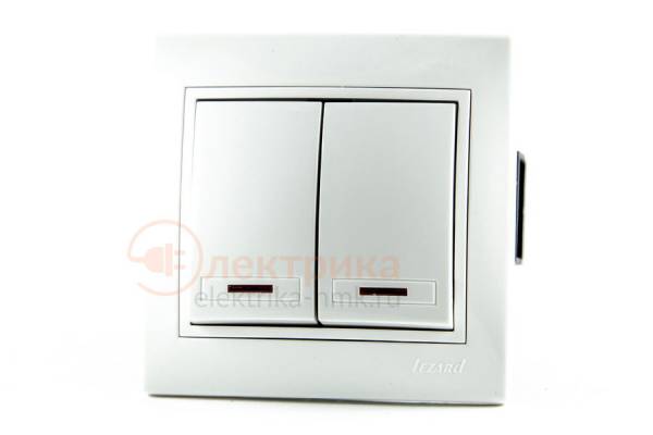 выключатель 2 c/п бел. 01-0202-112 Lezard