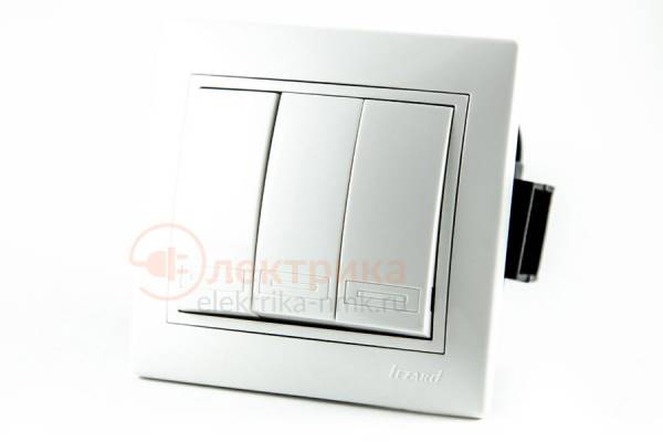 выключатель 3 б/п бел. 01-0202-109 Lezard