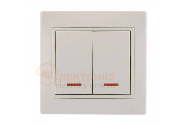 выключатель 2 c/п крем 01-0303-112 Lezard