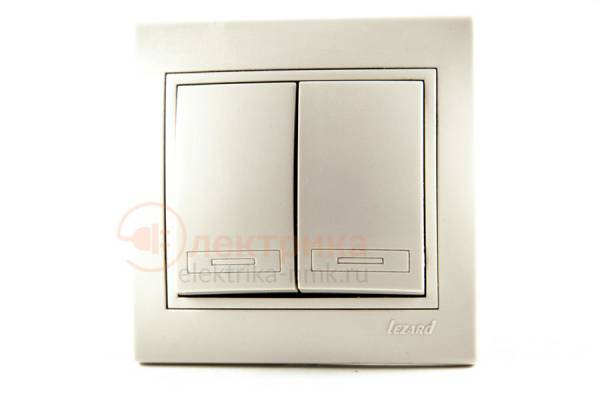 выключатель 2 б/п крем 01-0303-101 Lezard