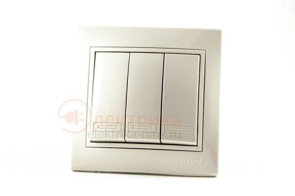 выключатель 3 б/п крем 01-0303-109 Lezard
