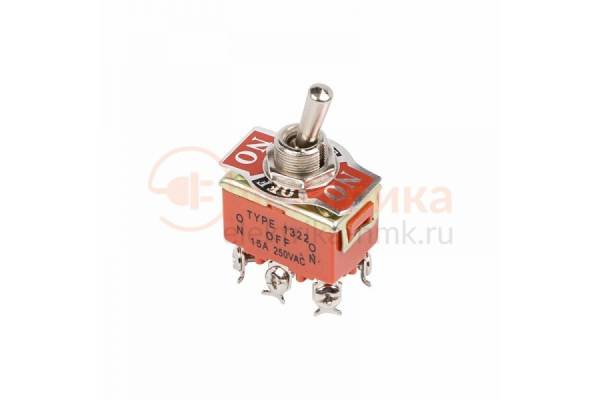 тумблер 250V 15А (6c) ON-OFF-ON двухполюсный