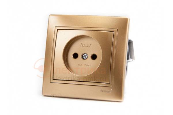 LEZARD розетка б/з 16А золото 01-1313-121