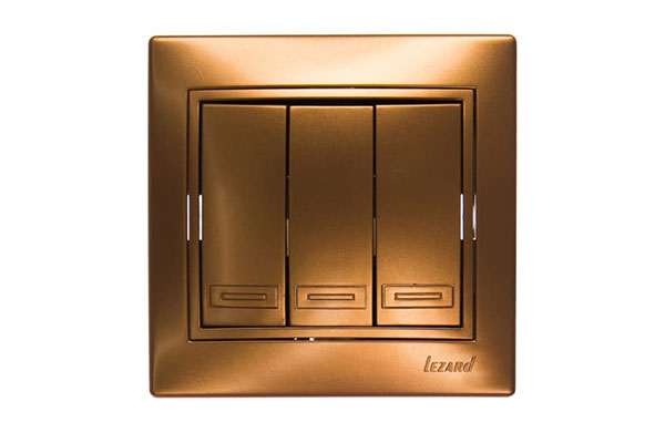 выключатель 3 б/п золото 01-1313-109