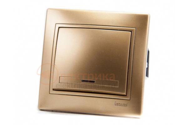 выключатель 1 с/п золото 01-1313-111