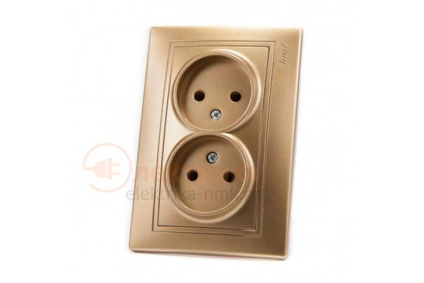 LEZARD розетка 2 б/з 16А золото 01-1313-128