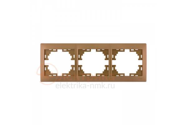 LEZARD рамка 3 гориз. золото 01-1300-148