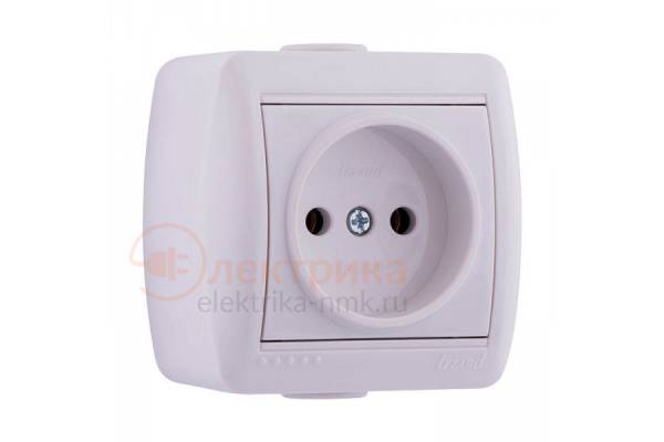 розетка б/з 16А герм. бел. Lezard