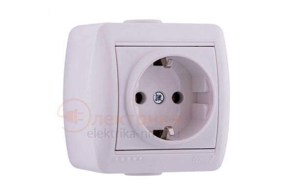 розетка с/з 16А герм. бел. Lezard