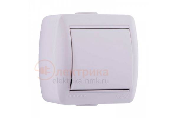 выключатель 1 б/п герм. бел. Lezard