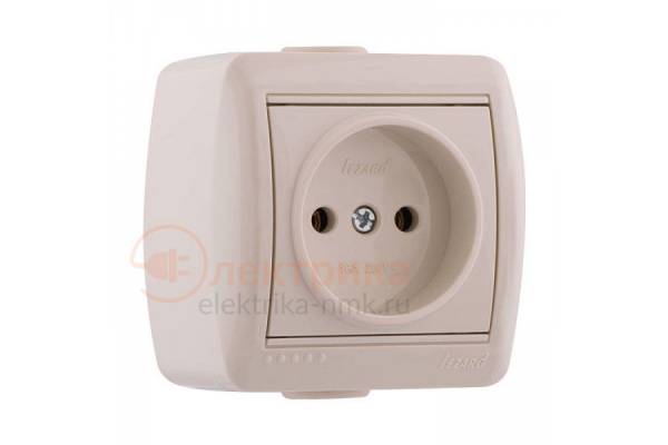розетка б/з герм. 16А крем Lezard