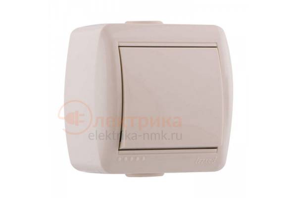 выключатель 1 б/п герм. крем Lezard