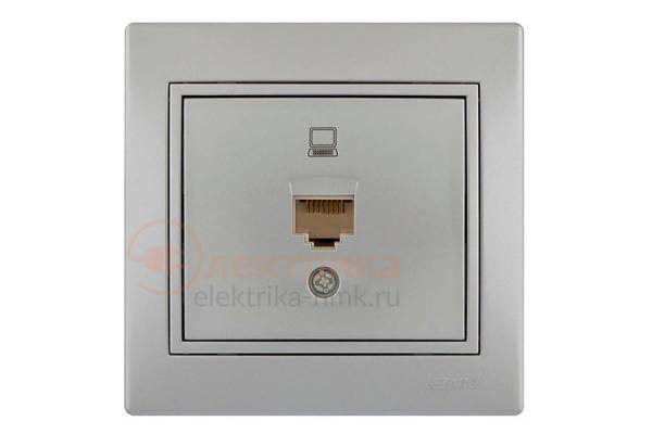 LEZARD розетка комп. серебро  01-1010-139