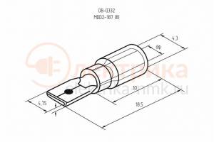 клемма плоская штекер 4,8мм/1.5-2.5 мм2