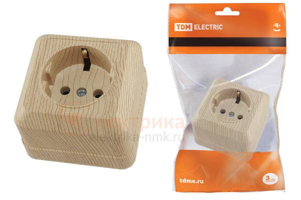 сосна розетка 1 с/з 16А накл. TDM ЛАДОГА