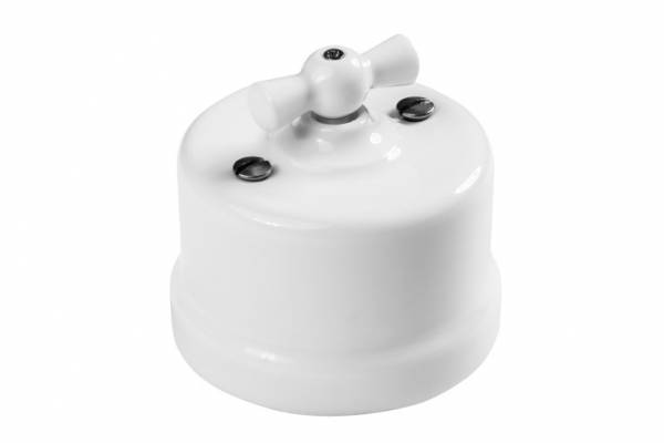 ретро 1кл. бел. проход. выключатель Bironi