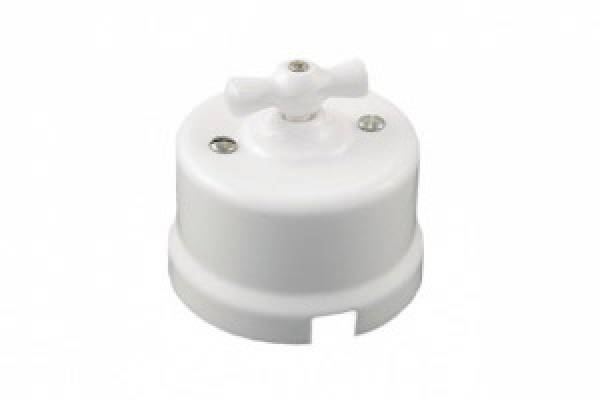 ретро 2кл. бел. выключатель Bironi