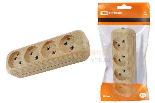 колодка 4гн. б/з 10А сосна TDM