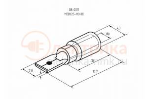 клемма плоская штекер 2,8мм/0.5-1.5мм2