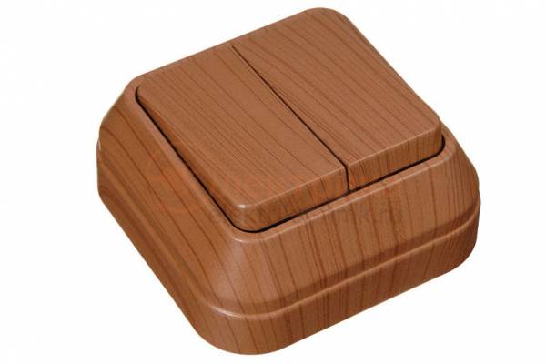 выключатель 2 б/п нар. 45403 орех Makel