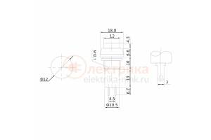 кнопка 250V 3А (2с) ON-OFF красная