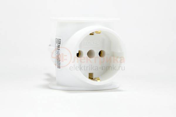 тройник TOKER 3T (1)с/з 16А