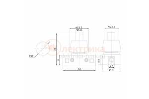 кнопка торшерная 250V 2А (2с) ON-OFF белый