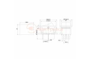выключатель 250V 16А (4с) ON-OFF желтый с подсветкой