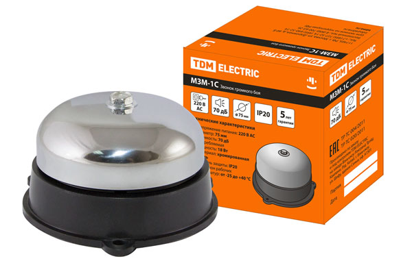 звонок громкого боя МЗМ-1С-075мм 70дБ 220В TDM