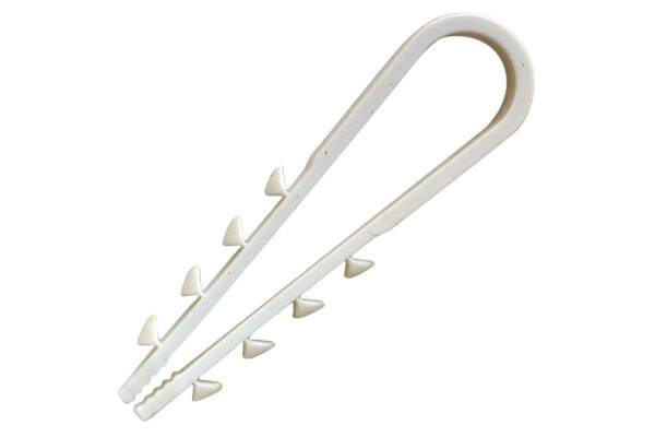 100шт дюбель-хомут 5-10 бел. нейлон кругл. кабель
