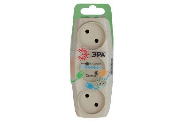 разветвитель на 4 розетки 220В+ 2xUSB 2400мА б/з ЭРА черный