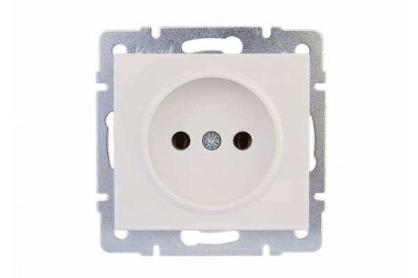 розетка 1-м б/з 16А белый мех  RAIN LEZARD